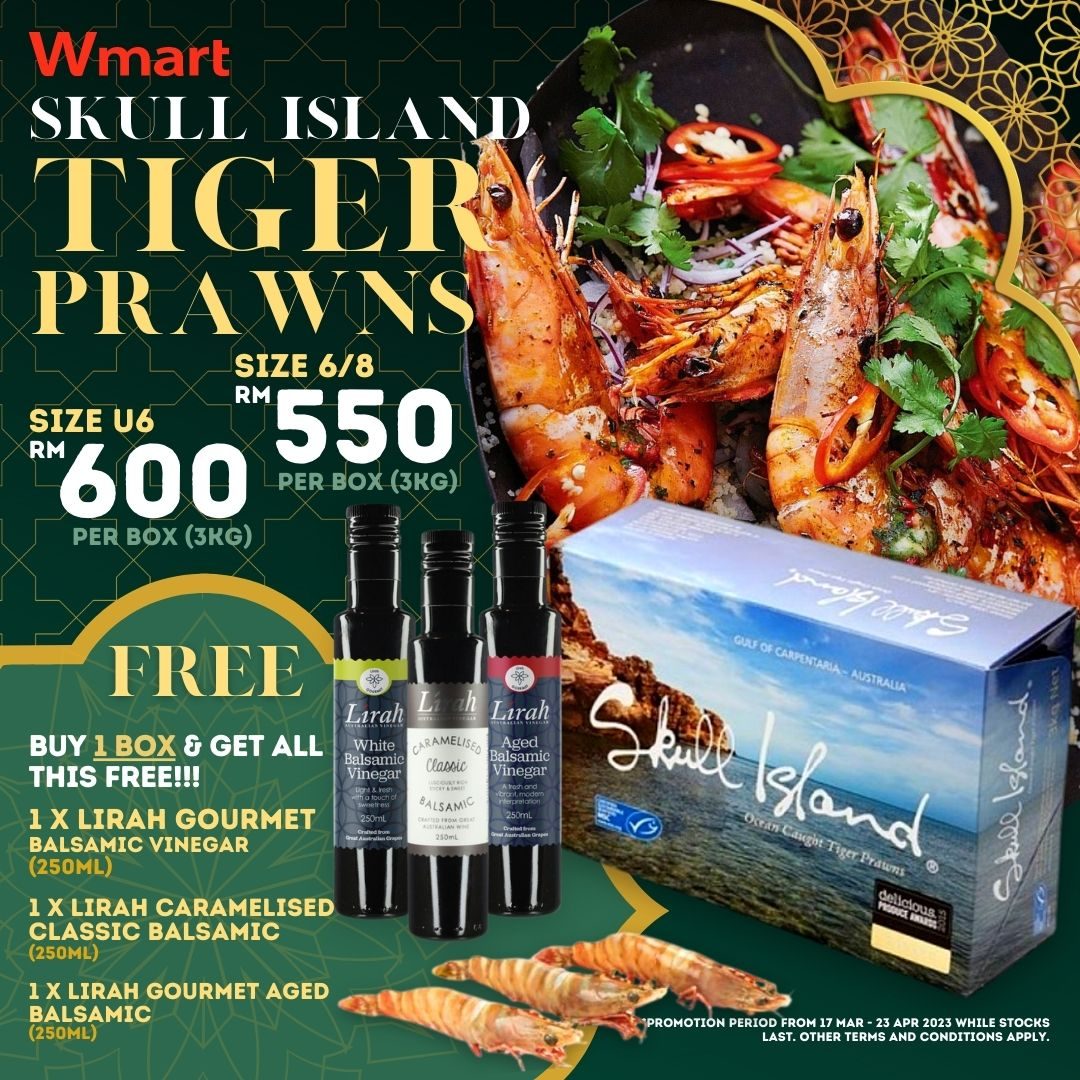 Skull Island Tiger Prawns Lirah Balsamic Vinegar